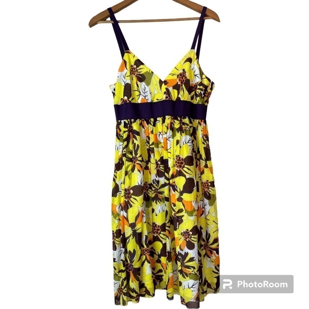 MILLY Silk Blend Floral Print Spaghetti Strap Sundress Size 6